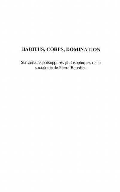 Produktbild: Habitus, Corpus, Domination