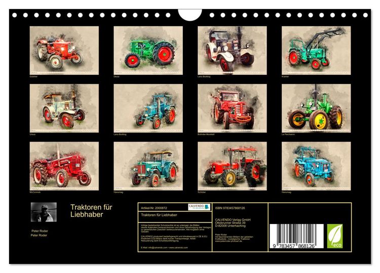 Produktbild: Traktoren f&uuml;r Liebhaber (Wandkalender 2026 DIN A4 quer), CALVENDO Monatskalender