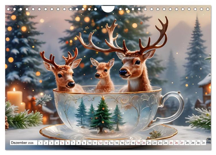 Produktbild: Tierische Tee-Parade (Wandkalender 2026 DIN A4 quer), CALVENDO Monatskalender