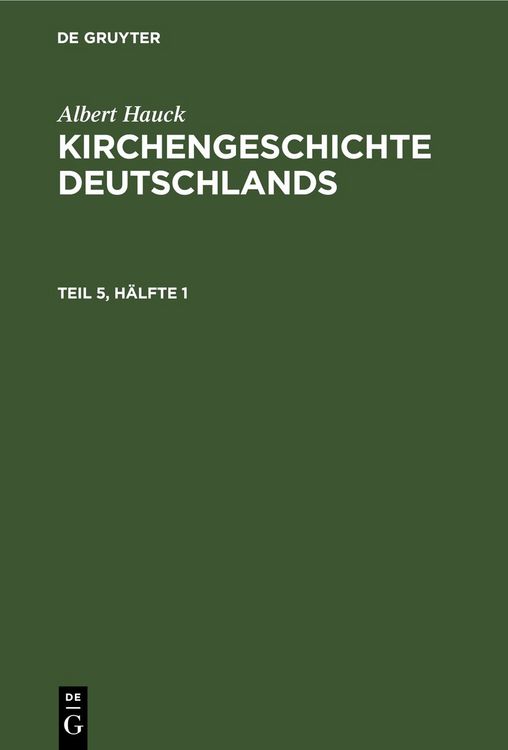 Produktbild: Kirchengeschichte Deutschlands. Teil 5, H&auml;lfte 1