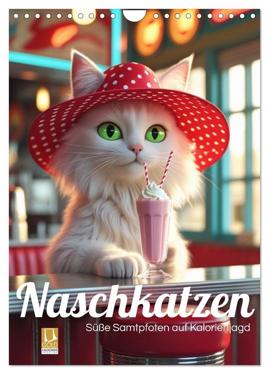 Produktbild: Naschkatzen &ndash; S&uuml;&szlig;e Samtpfoten auf Kalorienjagd (Wandkalender 2027 DIN A4 hoch), CALVENDO Monatskalender