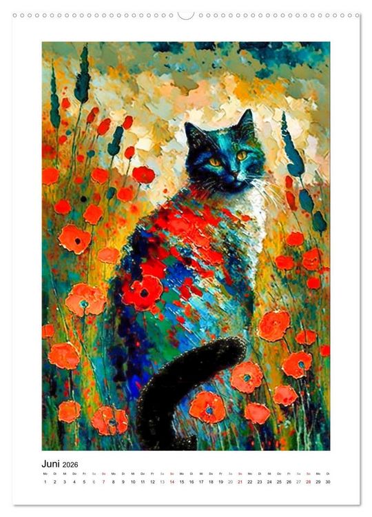 Produktbild: Katzengem&auml;lde (hochwertiger Premium Wandkalender 2026 DIN A2 hoch), Kunstdruck in Hochglanz