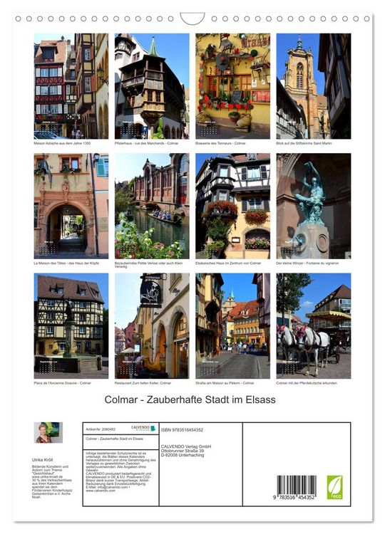 Produktbild: Colmar - Zauberhafte Stadt im Elsass (Wandkalender 2026 DIN A3 hoch), CALVENDO Monatskalender
