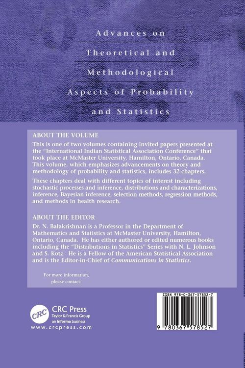 Produktbild: Advances on Theoretical and Methodological Aspects of Probability and Statistics