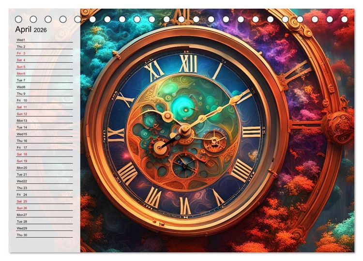 Produktbild: The abstract world of timepiece (Desk Calendar 2026 DIN A5 landscape), CALVENDO 12 Month DeskCalendar