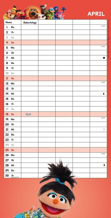 Produktbild: Sesamstra&szlig;e Familienkalender 2027