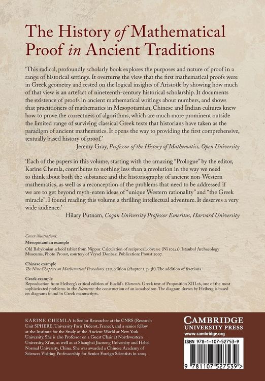 Produktbild: The History of Mathematical Proof in Ancient Traditions