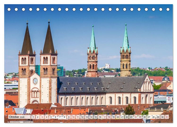Produktbild: W&Uuml;RZBURG Historisches Stadtherz (Tischkalender 2026 DIN A5 quer), CALVENDO Monatskalender