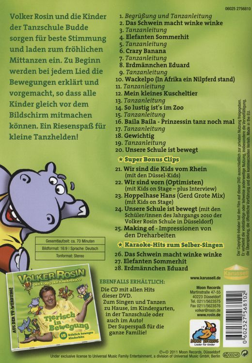 Produktbild: Volker Rosin - Tierisch in Bewegung