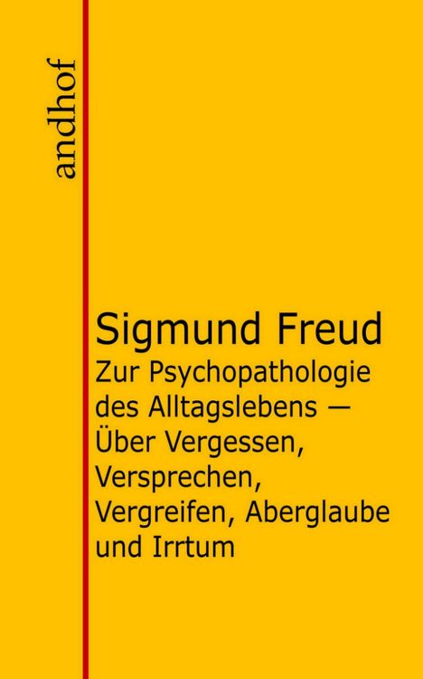 Produktbild: Zur Psychopathologie des Alltagslebens