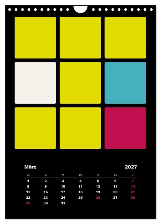 Produktbild: Fotokalender FARBFL&Auml;CHEN (Wandkalender 2027 DIN A4 hoch), CALVENDO Monatskalender