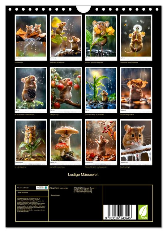 Produktbild: Lustige M&auml;usewelt (Wandkalender 2026 DIN A4 hoch), CALVENDO Monatskalender
