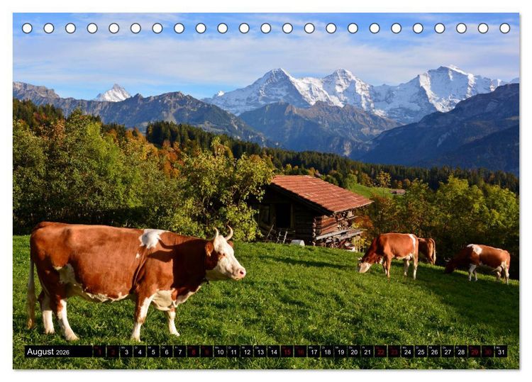 Produktbild: Eiger, M&ouml;nch und Jungfrau 2026 (Tischkalender 2026 DIN A5 quer), CALVENDO Monatskalender