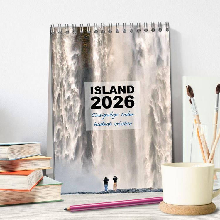 Produktbild: Island 2026 - Einzigartige Natur hautnah erleben (Tischkalender 2026 DIN A5 hoch), CALVENDO Monatskalender