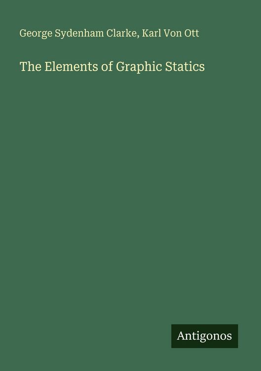 Produktbild: The Elements of Graphic Statics