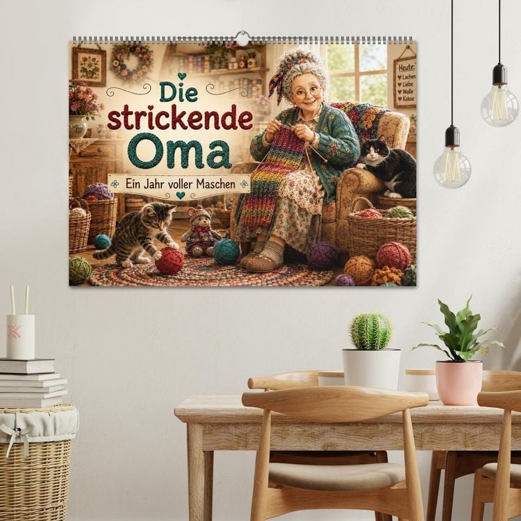 Produktbild: Die strickende Oma (Wandkalender 2027 DIN A2 quer), CALVENDO Monatskalender