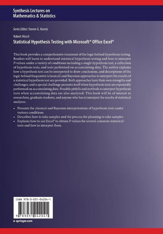 Produktbild: Statistical Hypothesis Testing with Microsoft &reg; Office Excel &reg;