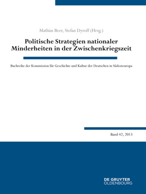 Produktbild: Politische Strategien nationaler Minderheiten in der Zwischenkriegszeit