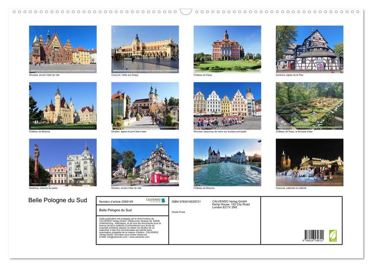 Produktbild: Belle Pologne du Sud (Calendrier mural 2026 DIN A2 vertical), CALVENDO calendrier mensuel