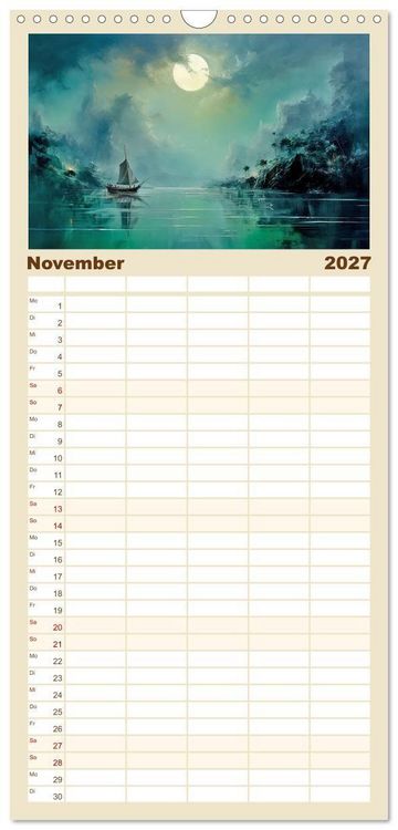 Produktbild: Familienplaner 2027 - Karibisches Flair mit 5 Spalten (Wandkalender, 21 x 45 cm) CALVENDO