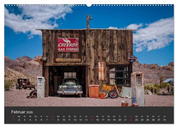 Produktbild: Vergessene Zeitzeugen entlang der Route 66 (hochwertiger Premium Wandkalender 2026 DIN A2 quer), Kunstdruck in Hochglanz
