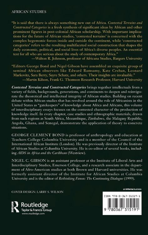 Produktbild: Contested Terrains And Constructed Categories