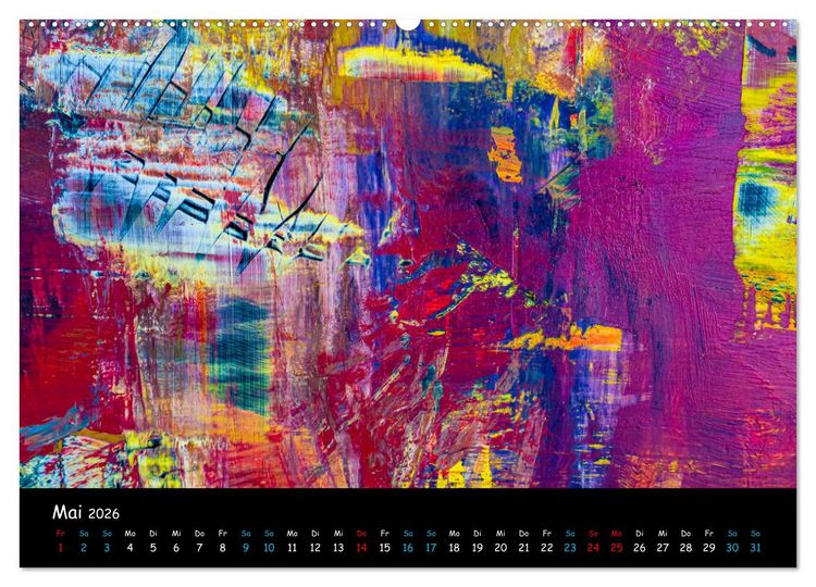 Produktbild: Abstraktes - Harmonie des Zufalls in Formen und Farben (hochwertiger Premium Wandkalender 2026 DIN A2 quer), Kunstdruck in Hochglanz