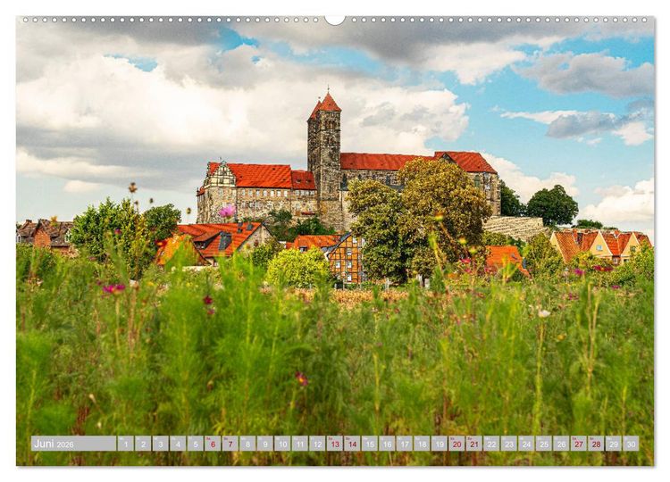 Produktbild: Quedlinburg - 1000 Jahre Geschichte im Harz (Wandkalender 2026 DIN A2 quer), CALVENDO Monatskalender