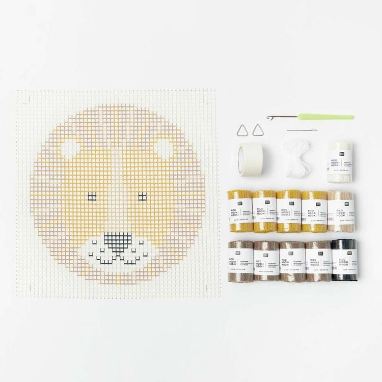 Produktbild: Rico Hooki Hooki, Kn&uuml;pfset, L&ouml;we, Wandbehang, 28x28cm