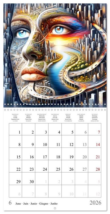 Produktbild: Visages de la m&eacute;tropole (Calendrier mural carr&eacute; 2026 30x30 cm) Calendrier double avec une page pour vos prises de notes