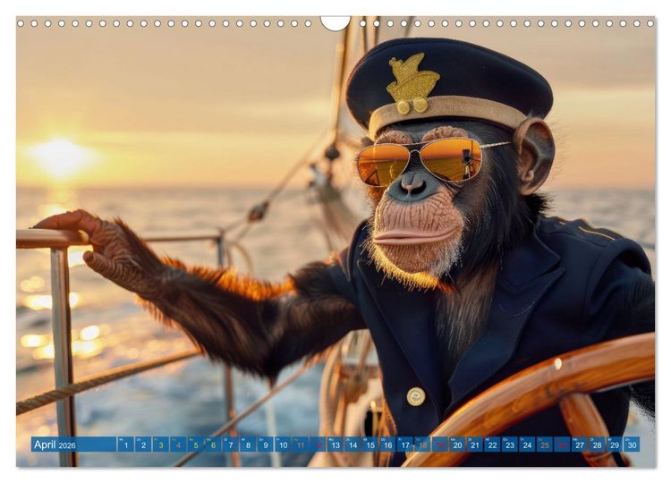 Produktbild: Der tierisch Skipper-Kalender (Wandkalender 2026 DIN A3 quer), CALVENDO Monatskalender