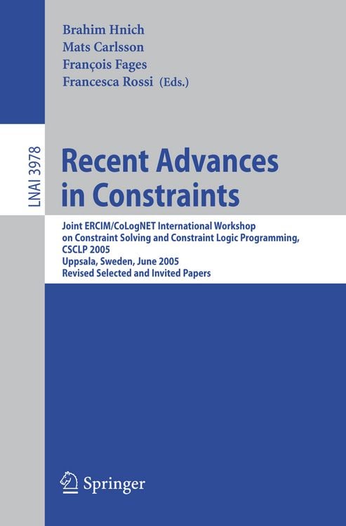 Produktbild: Recent Advances in Constraints