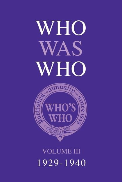 Produktbild: Who Was Who Volume III (1929-1940)