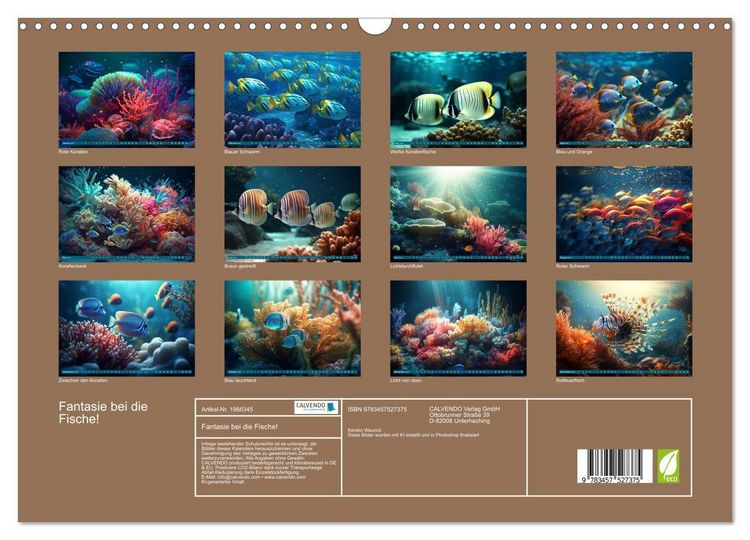 Produktbild: Fantasie bei die Fische! (Wandkalender 2026 DIN A3 quer), CALVENDO Monatskalender