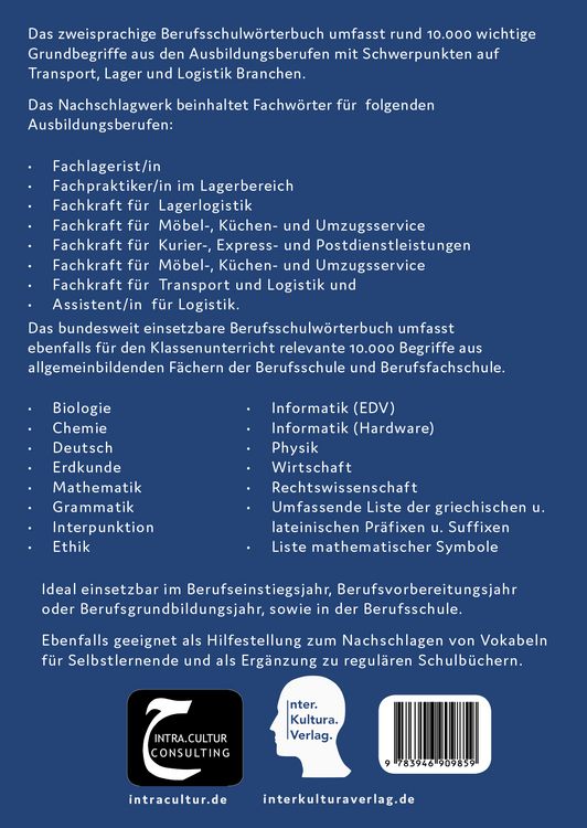 Produktbild: Berufsschulwtb. Transport/Lager/Logistik Dt.-Arab.