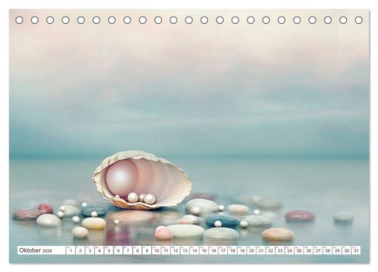 Produktbild: Sandgefl&uuml;ster und Muschelzauber (Tischkalender 2026 DIN A5 quer), CALVENDO Monatskalender