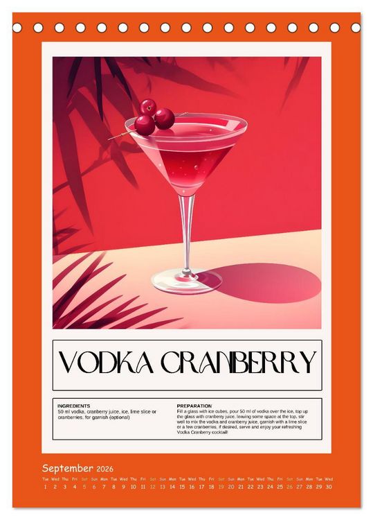 Produktbild: Classic Cocktails (Desk Calendar 2026 DIN A5 portrait), CALVENDO 12 Month DeskCalendar