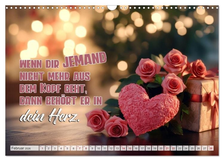 Produktbild: HERZENSSACHE Liebe und Dankbarkeit schenken (Wandkalender 2026 DIN A3 quer), CALVENDO Monatskalender