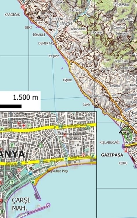 Anamur - Topographische Reisekarte 1:250.000 Türkei (Blatt 9)