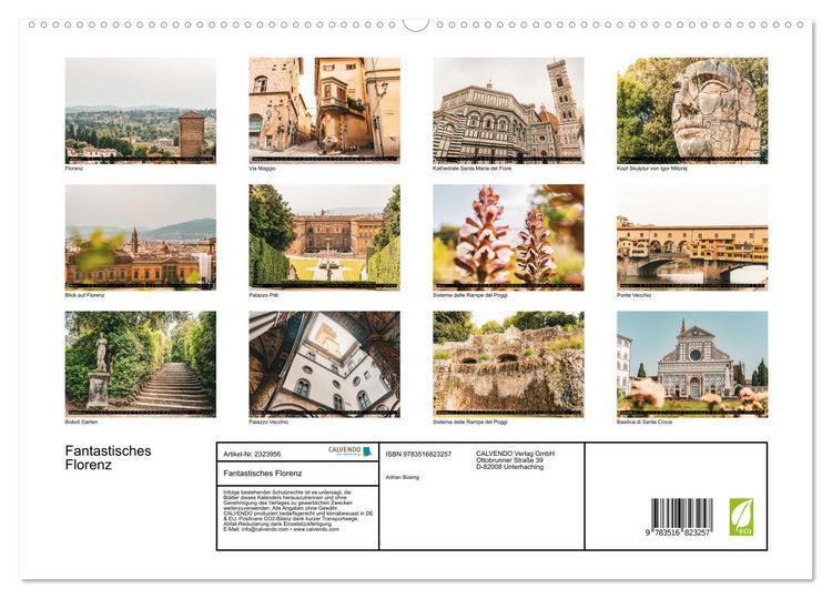 Produktbild: Fantastisches Florenz (hochwertiger Premium Wandkalender 2027 DIN A2 quer), Kunstdruck in Hochglanz