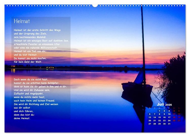 Produktbild: Lichtblicke f&uuml;r Auge und Seele - Der Kalender (Wandkalender 2026 DIN A2 quer), CALVENDO Monatskalender