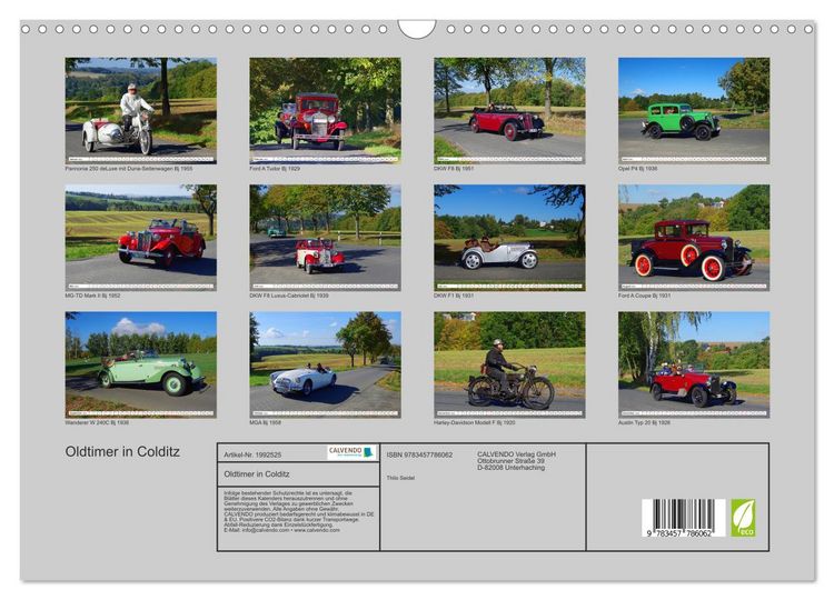 Produktbild: Oldtimer in Colditz (Wandkalender 2026 DIN A3 quer), CALVENDO Monatskalender