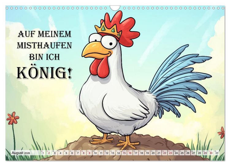 Produktbild: Verr&uuml;cktes H&uuml;hnervolk (Wandkalender 2026 DIN A3 quer), CALVENDO Monatskalender