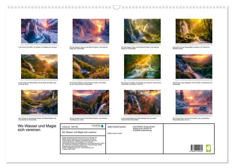 Produktbild: Wo Wasser und Magie sich vereinen (Wandkalender 2026 DIN A2 quer), CALVENDO Monatskalender