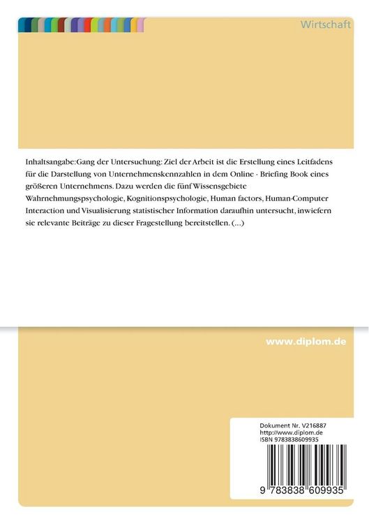Produktbild: Erstellung eines Leitfadens f&uuml;r die Gestaltung von Graphiken zur Entscheidungsunterst&uuml;tzung