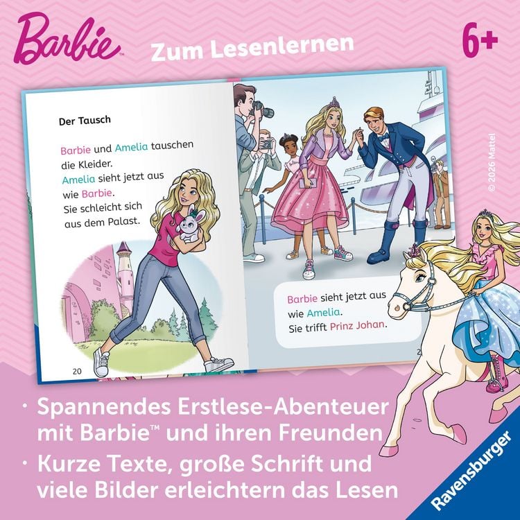 Produktbild: Barbie Princess Adventure: Prinzessin f&uuml;r einen Tag - Erstlesebuch zum Lesenlernen