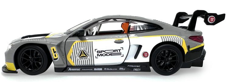 Produktbild: BMW M4 GT3 Diecast 1:24 grau inkl. Knopfzellen