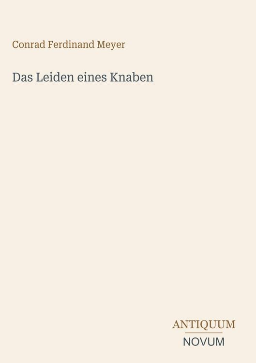 Produktbild: Das Leiden eines Knaben