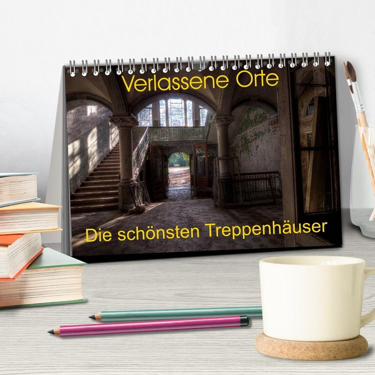 Produktbild: Verlassene Orte - Die sch&ouml;nsten Treppenh&auml;user (Tischkalender 2026 DIN A5 quer), CALVENDO Monatskalender