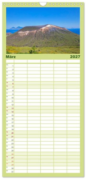 Produktbild: Familienplaner 2027 - Liparische Inseln - Vulkane im Tyrrhenischen Meer mit 5 Spalten (Wandkalender, 21 x 45 cm) CALVENDO
